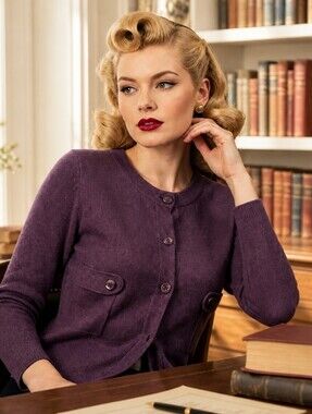 Banana Republic Plum Button-Front Knit Cardigan